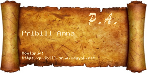 Pribill Anna névjegykártya